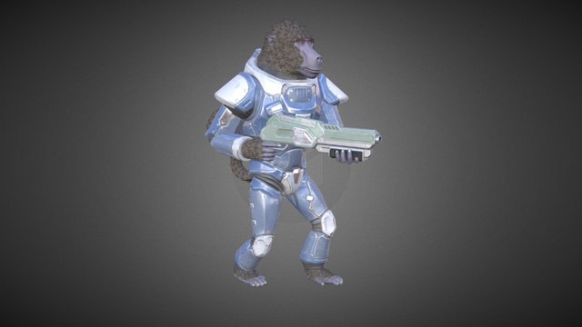 Sci-fi Baboon 3D Model