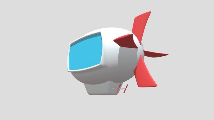 Cartoon Airship 3D Model