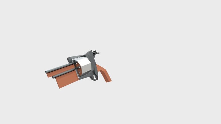 Revolver Gun Lowpoly 3D Model