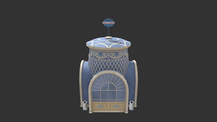Stylized newsstand from the USSR 3D Model