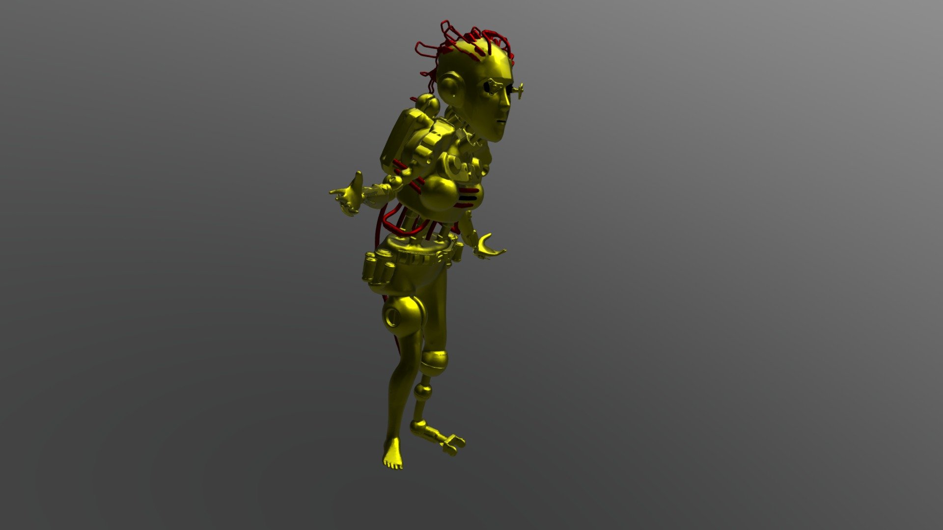Cyborg Female Standing Arguing