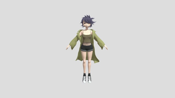 Gorillaz Noodle Blender Rig 3D Model