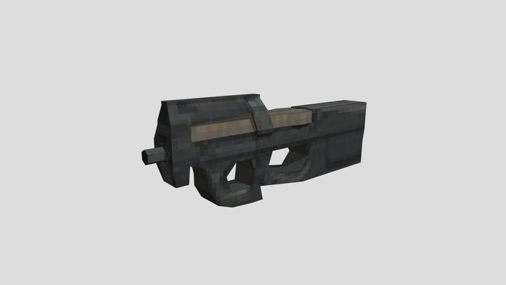 PSX Low-Poly P-90 3D Model