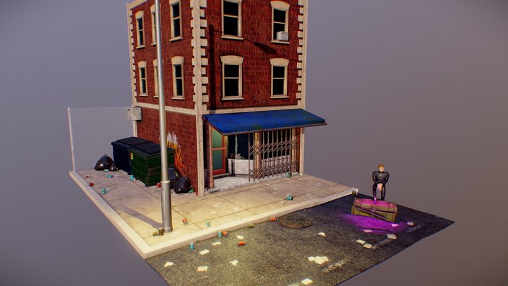 Abandoned Street Corner 3D Model