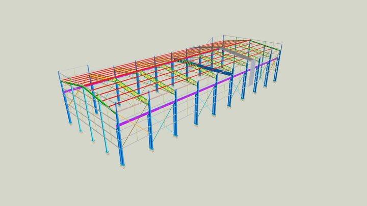 Galpão 20x50m 3D Model