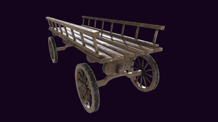 Wooden Cart 3D Model