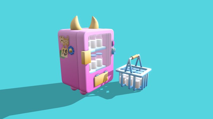 Cute fridge 3D Model