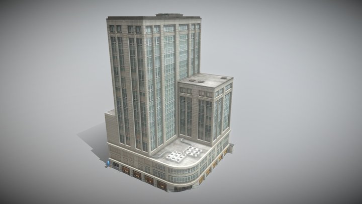 Mid rise wall to wall office building 3D Model