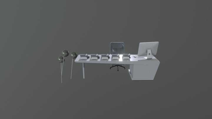 协同办公桌 3D Model