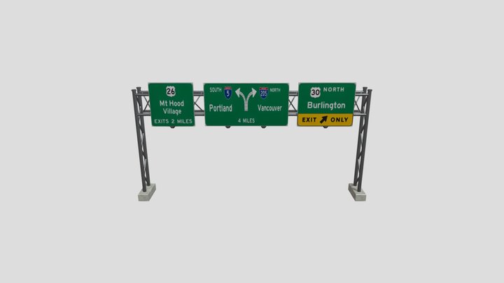 Highway Sign 3D Model