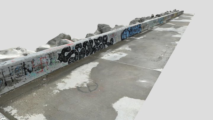 Concrete graffiti pier no.2 (Free Photoscan) 3D Model