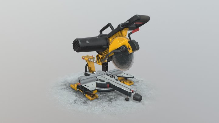 Industrial Stationary Saw 3D Model