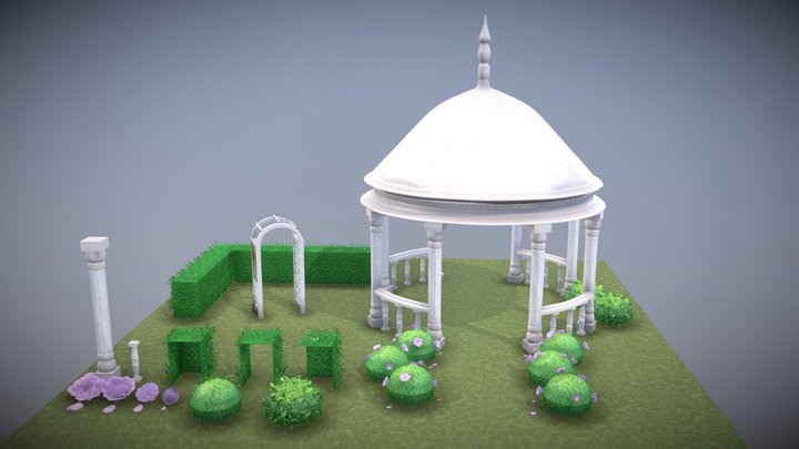 Neoclassical garden props 3D Model