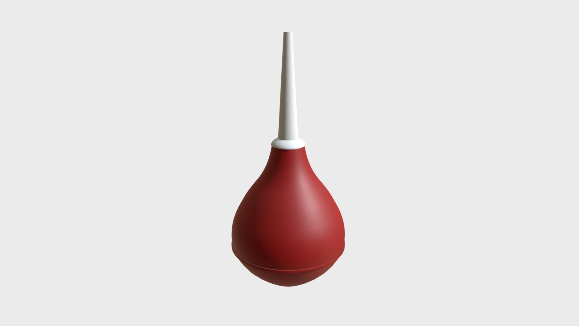 3D model Bulb syringe 1 - This is a 3D model of the Bulb syringe 1. The 3D model is about a red and white object.