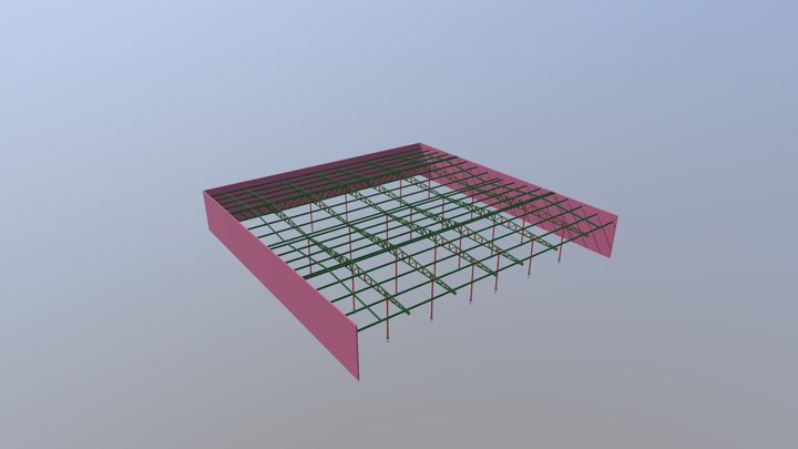 Cobertura Metálica Capelas Crematório 3D Model