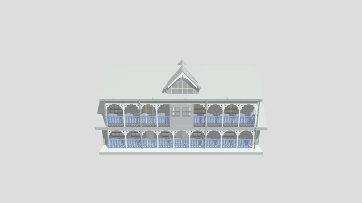 Anglo caribbean vernacular wood building 3D Model