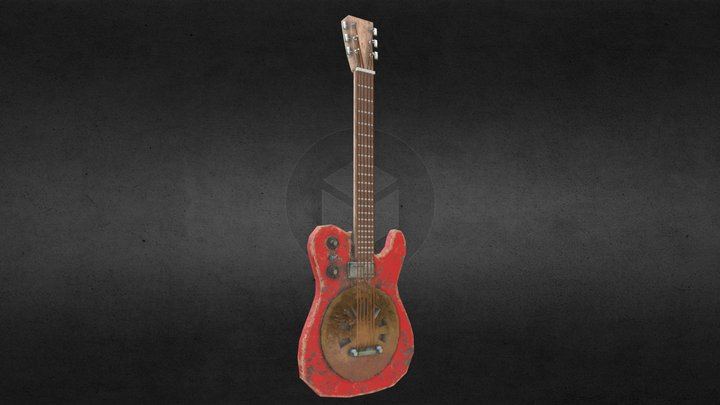 Steampunk Resonator Electric Guitar 3D Model