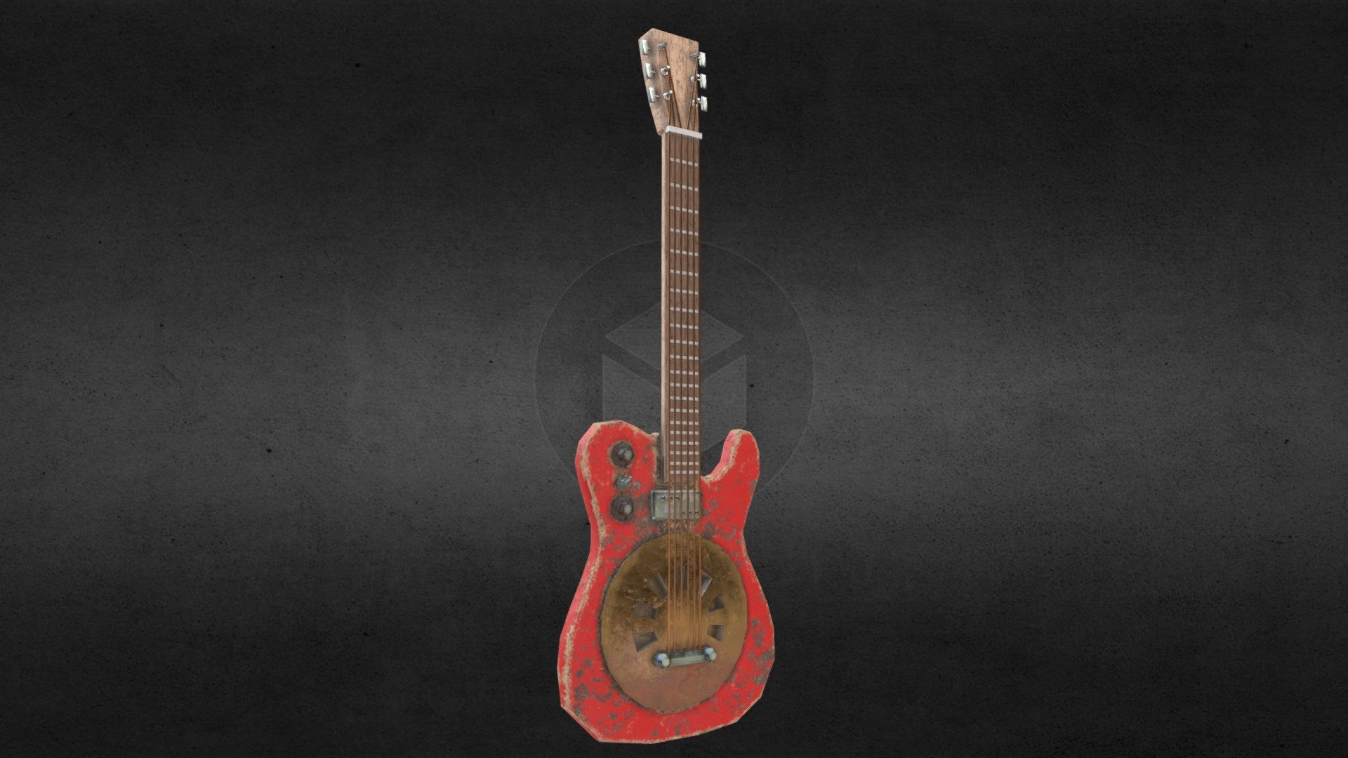 Steampunk Resonator Electric Guitar Download Free 3D model by