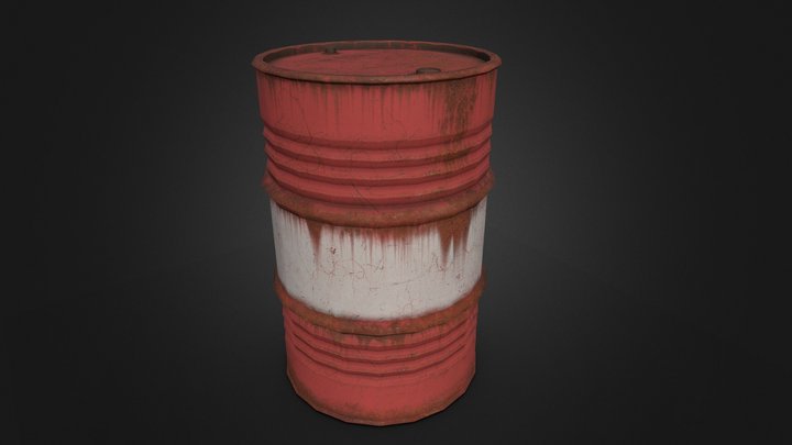 Rusty Oil Drum 3D Model