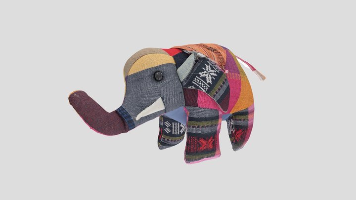 Plush Elephant Toy 3D Model