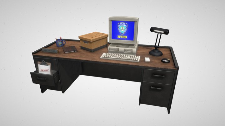 90s Detective Desk 3D Model