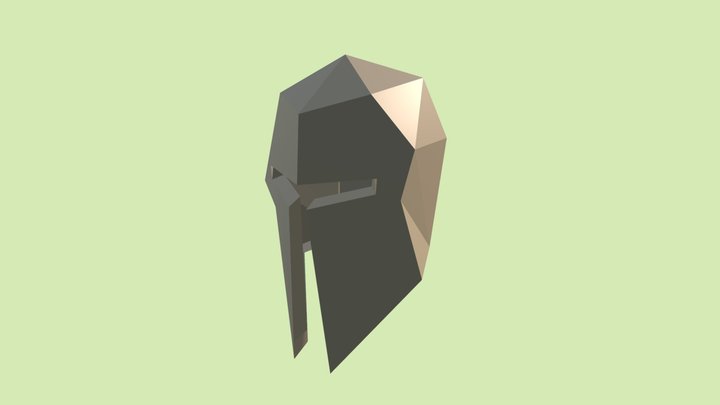 Medieval Low Poly Helmet 3D Model