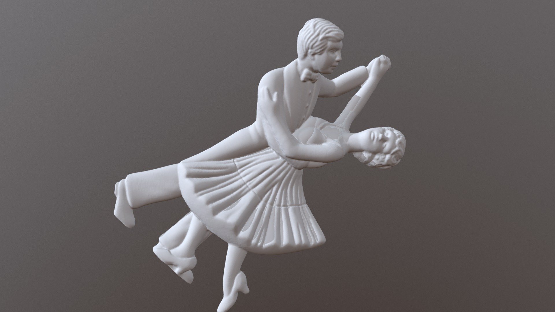 3D scanned dancing couple figurine