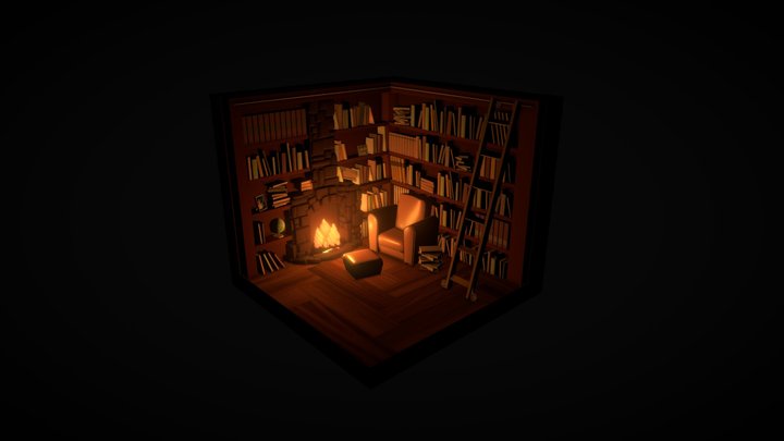 Cozy Reading Library 3D Model