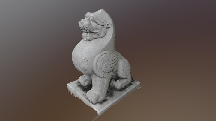 stone lion in shanghai waitan 3D Model