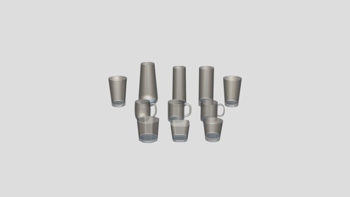Cups_&_Glasses_Set 3D Model