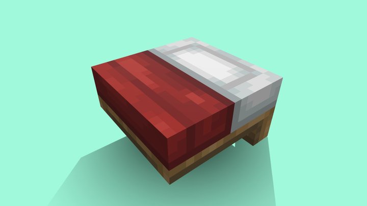 Half Minecraft bed 3D Model
