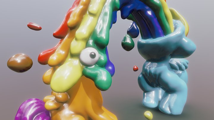 Rainbow Barf 3D Model