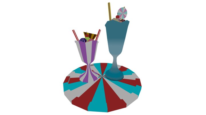 Ice Cream Sundae 3D Model