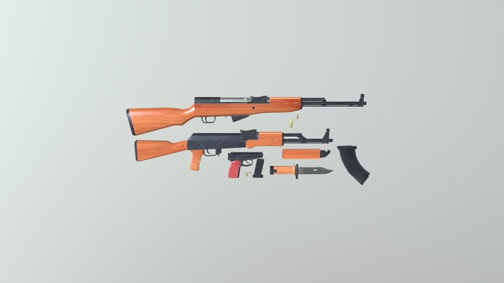 Soviet Gun Small Pack 3D Model