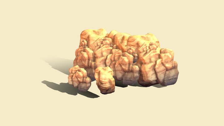 Stilyzed Game Ready Desert Rock Walls 3D Model