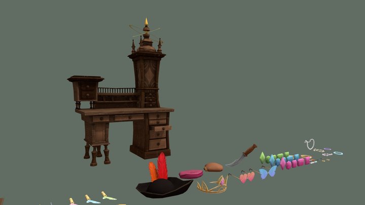 Pirate Fairy Jeweler - Artisan's Desk 3D Model