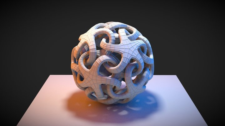 Twisted Spider Ball 3D Model
