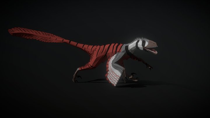 Low Poly Deinonychus 3D Model