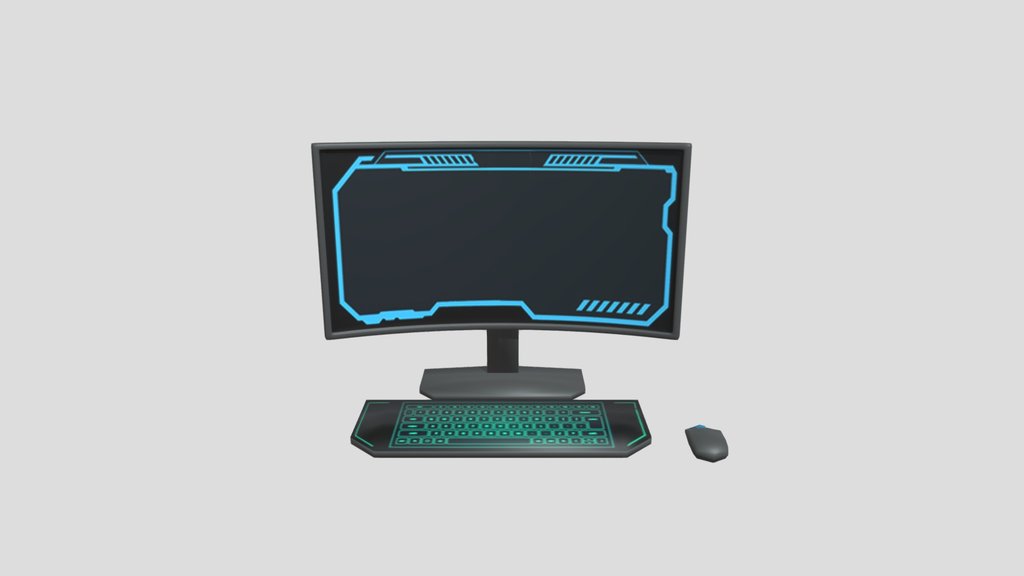Sci Fi Low Poly Computervscreen