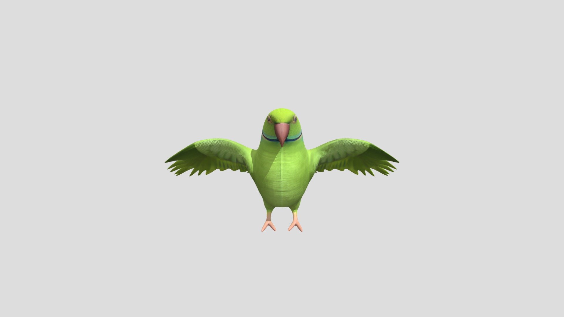 green parrot with wings spread - 3D model by einar7544 [4d5199b ...