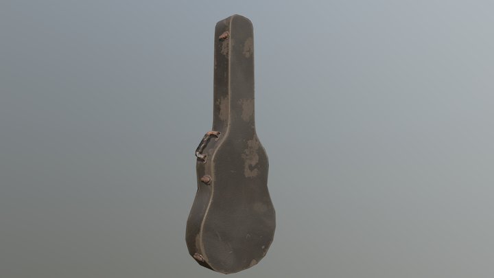 Old Guitar Case Low Poly 3D Model