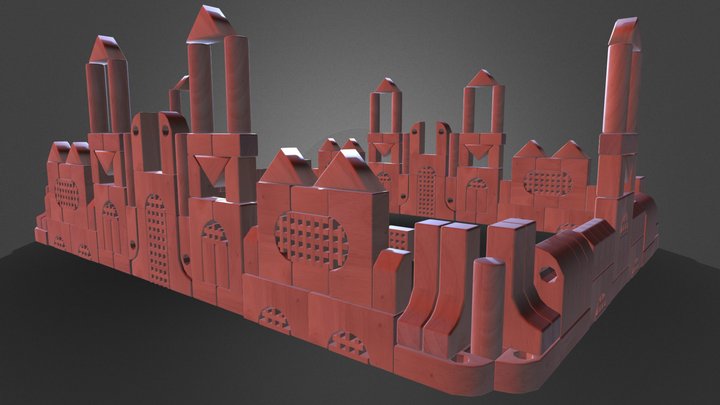 All Unit Blocks And Castle 3D Model