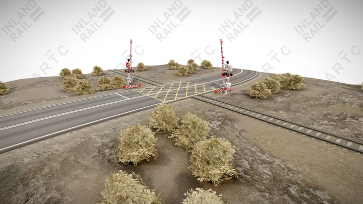 Flashing Signal Assembly With Boom Rural 3D Model
