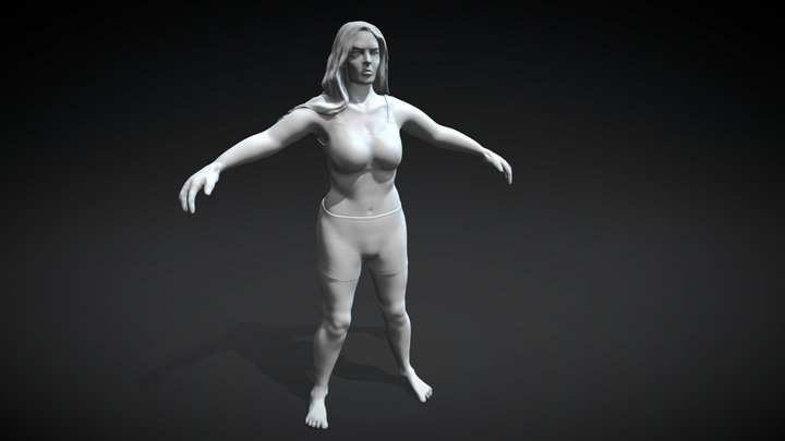 Ronda Rousey T-Pose Female Character Body 3D Model