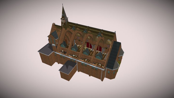 RK Lambertuskerk te Engelen (gedetailleerd) 3D Model