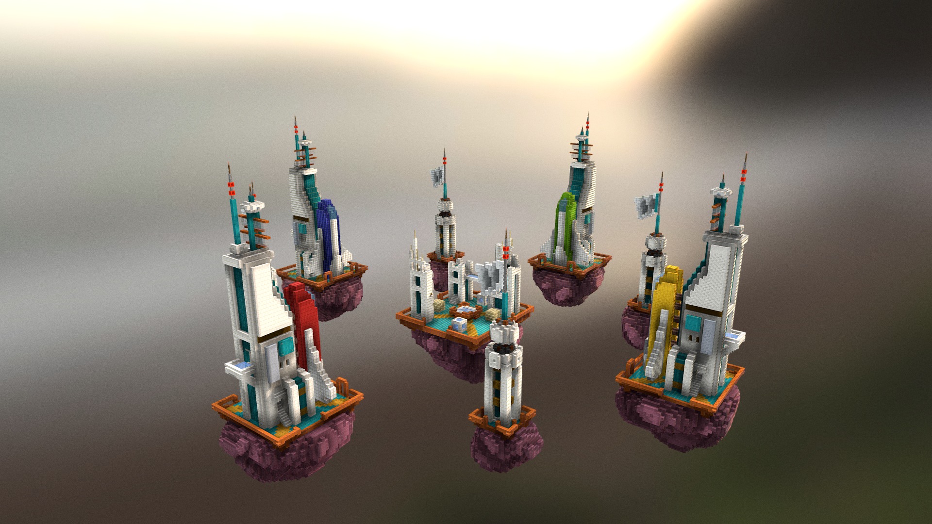 3D model SFi4x4bedwars - This is a 3D model of the SFi4x4bedwars. The 3D model is about a group of small boats in the water.