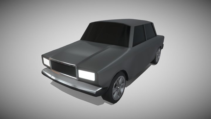 Low Poly Lada 2107 3D Model