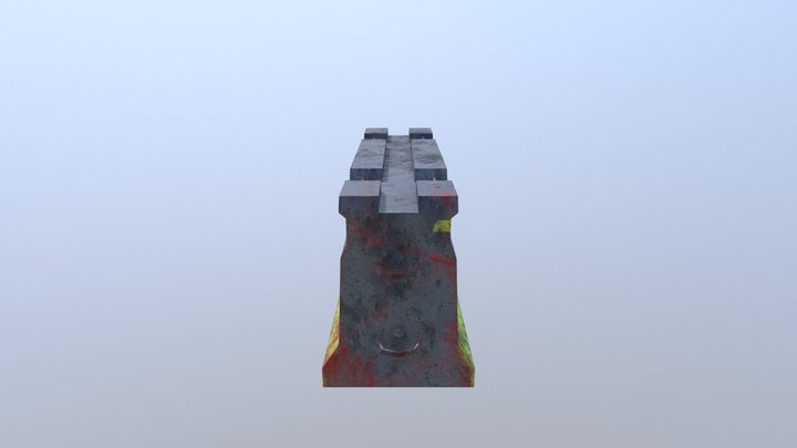 Zombie Concrete Barrier 3D Model