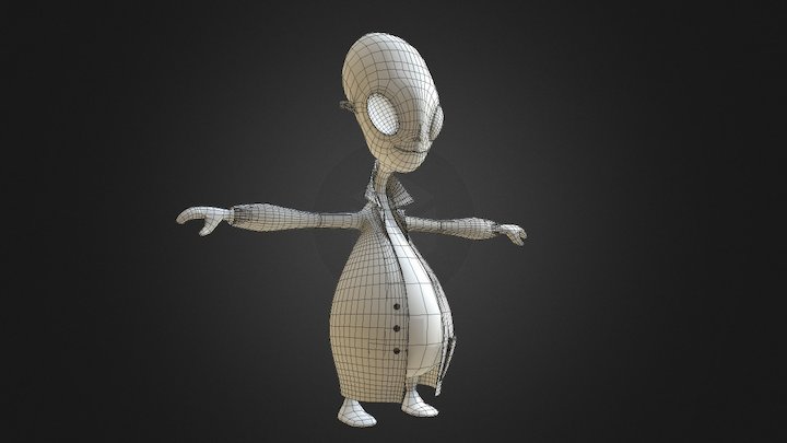 Alien Scientist (T-Pose) 3D Model