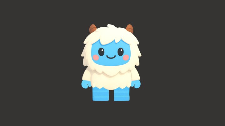 Cute Baby Yeti Model. 3D Model